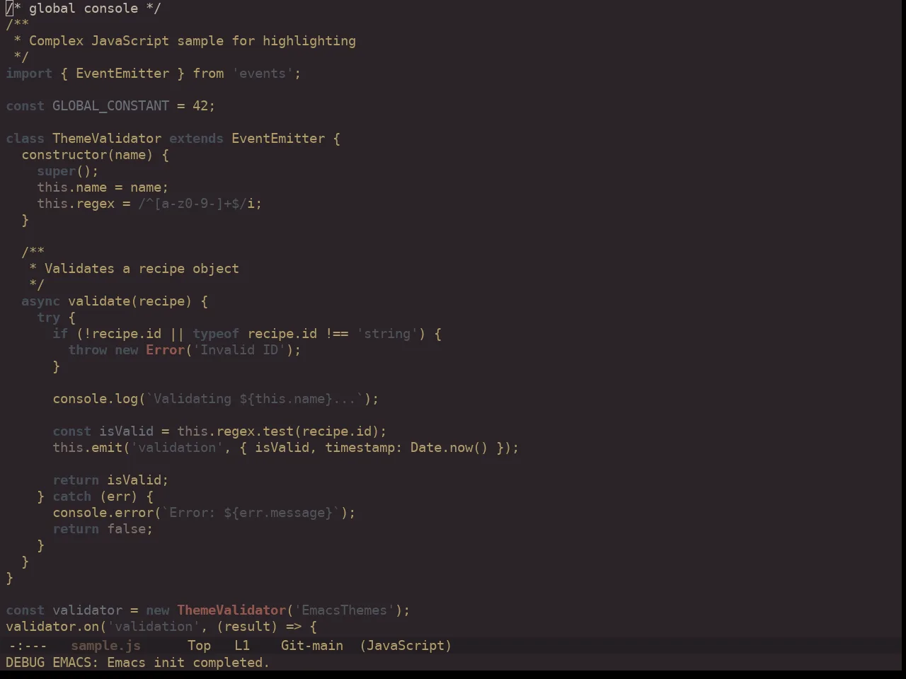 Ewal Dkeg Parkd Theme in javascript-mode