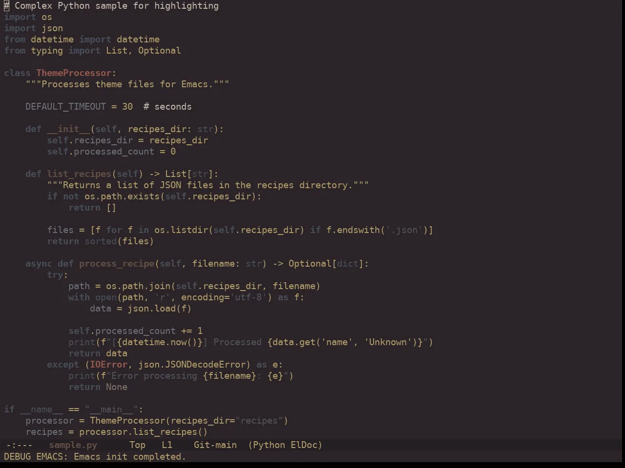 Ewal Dkeg Parkd Theme in python-mode