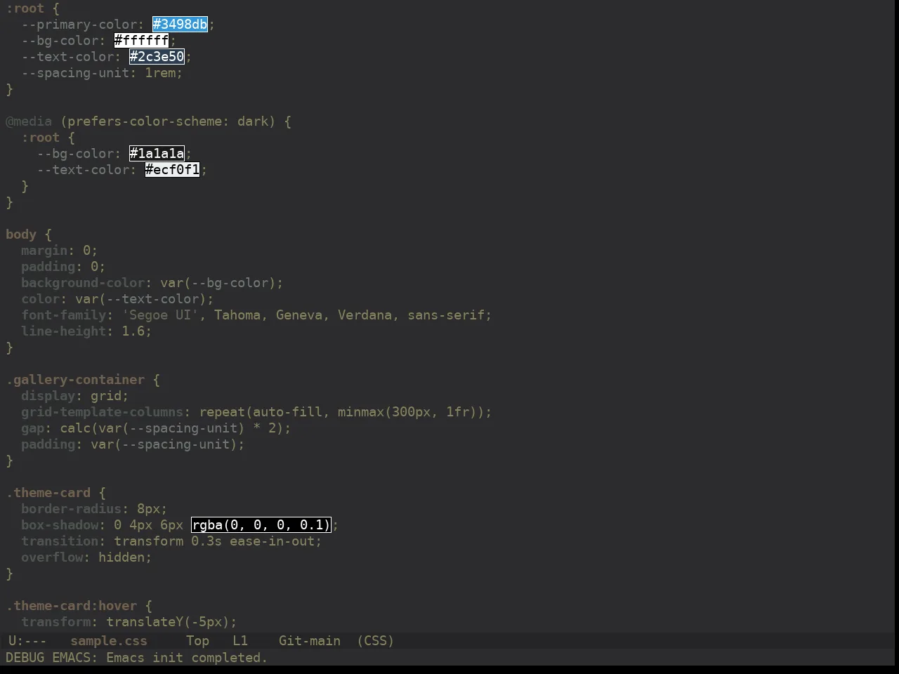 Ewal Dkeg Pastely Theme in css-mode
