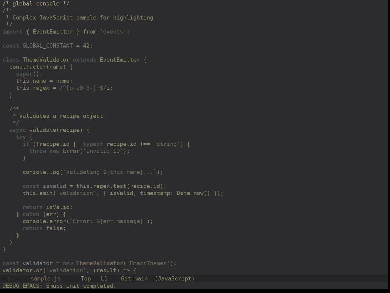 Ewal Dkeg Pastely Theme in javascript-mode
