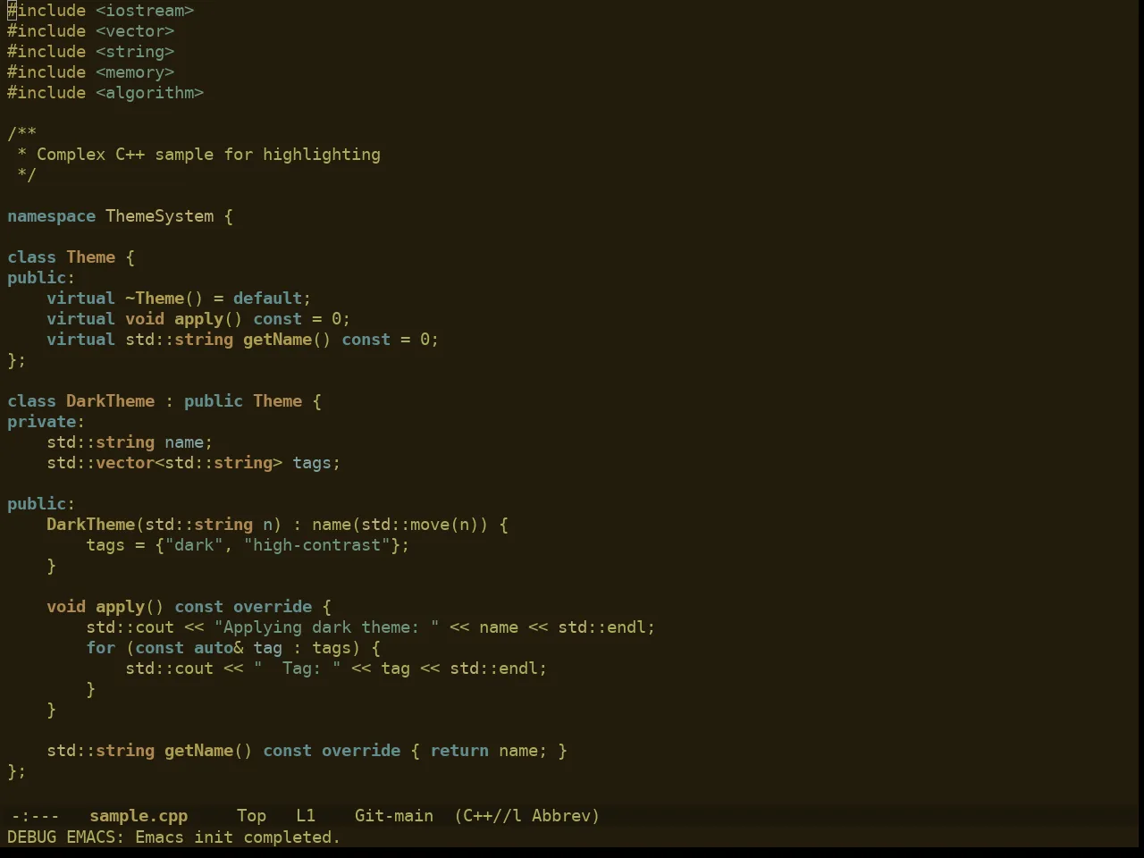 Ewal Dkeg Poly Theme in c++-mode