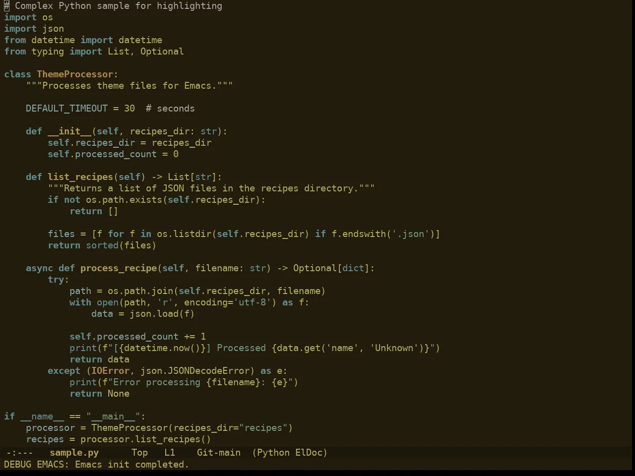 Ewal Dkeg Poly Theme in python-mode
