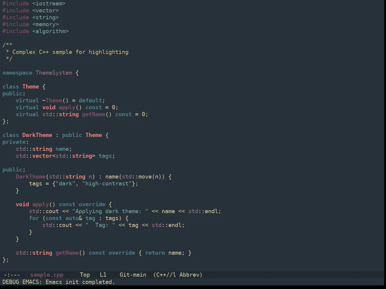Ewal Dkeg Prevail Theme in c++-mode