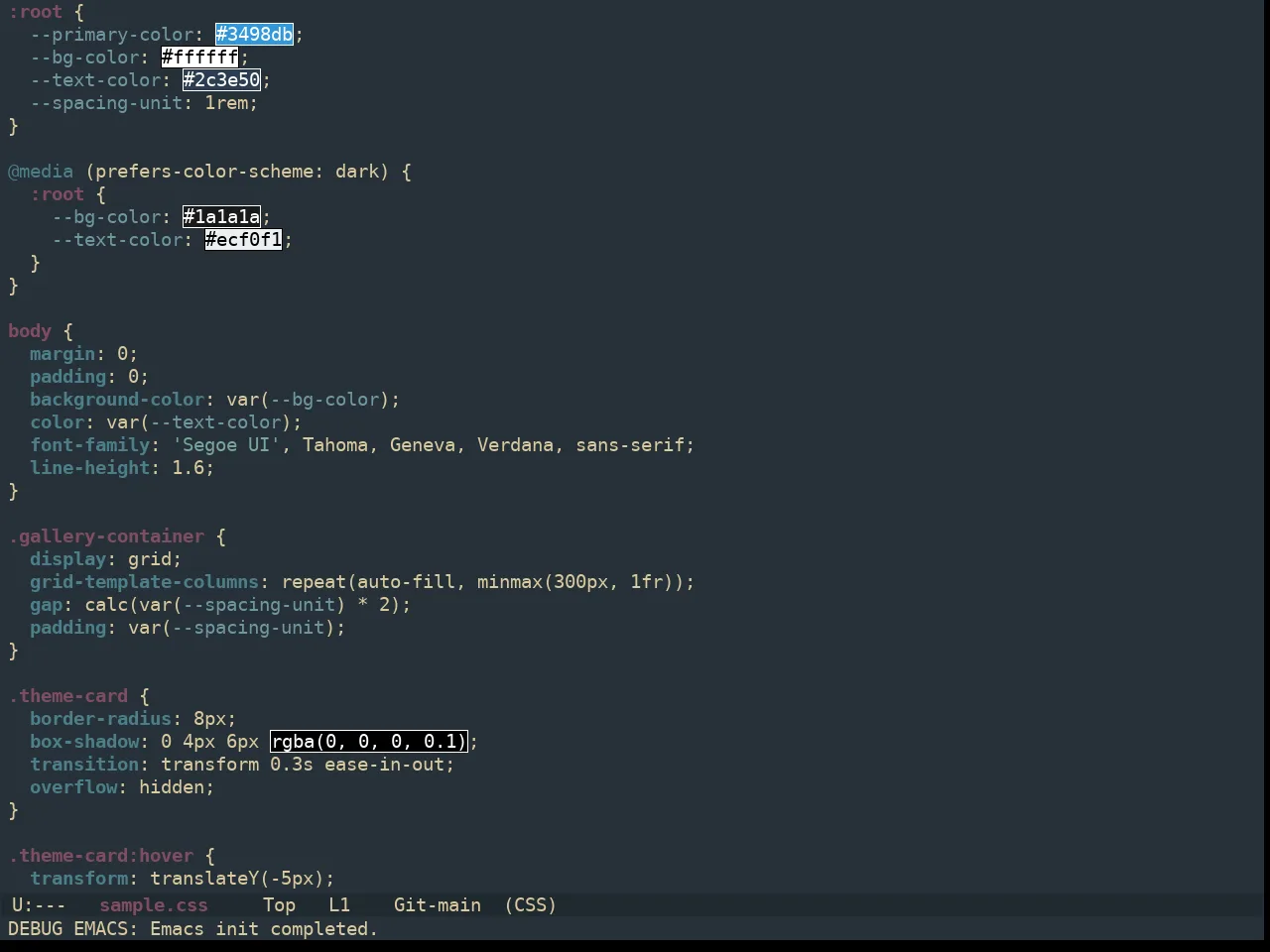 Ewal Dkeg Prevail Theme in css-mode