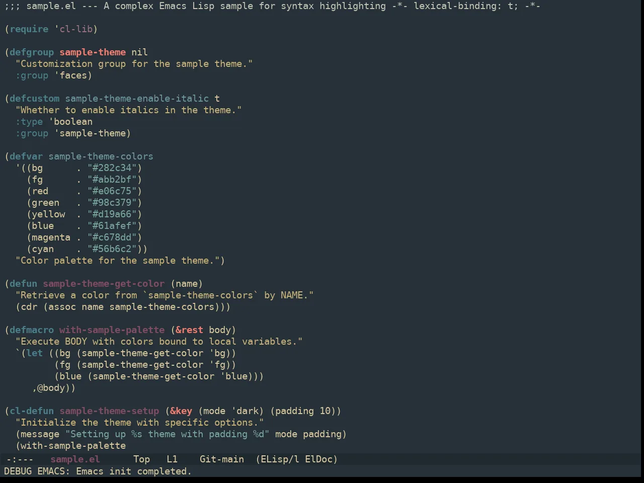 Ewal Dkeg Prevail Theme in emacs-lisp-mode