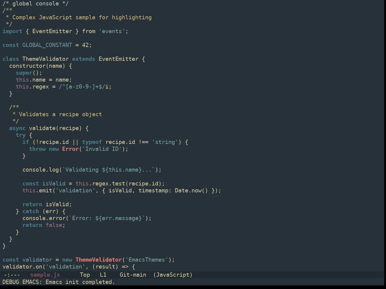 Ewal Dkeg Prevail Theme in javascript-mode