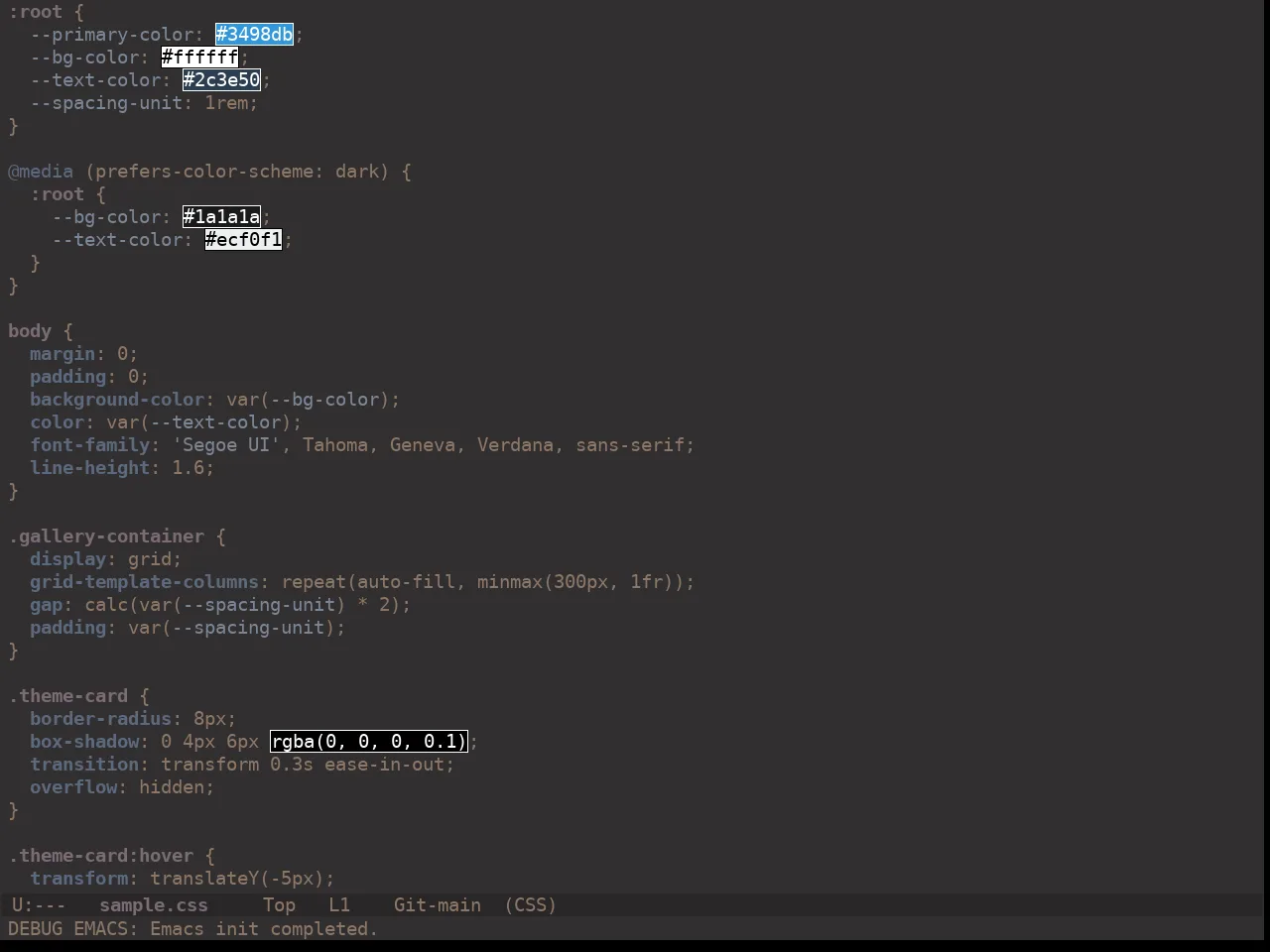 Ewal Dkeg Provrb Theme in css-mode