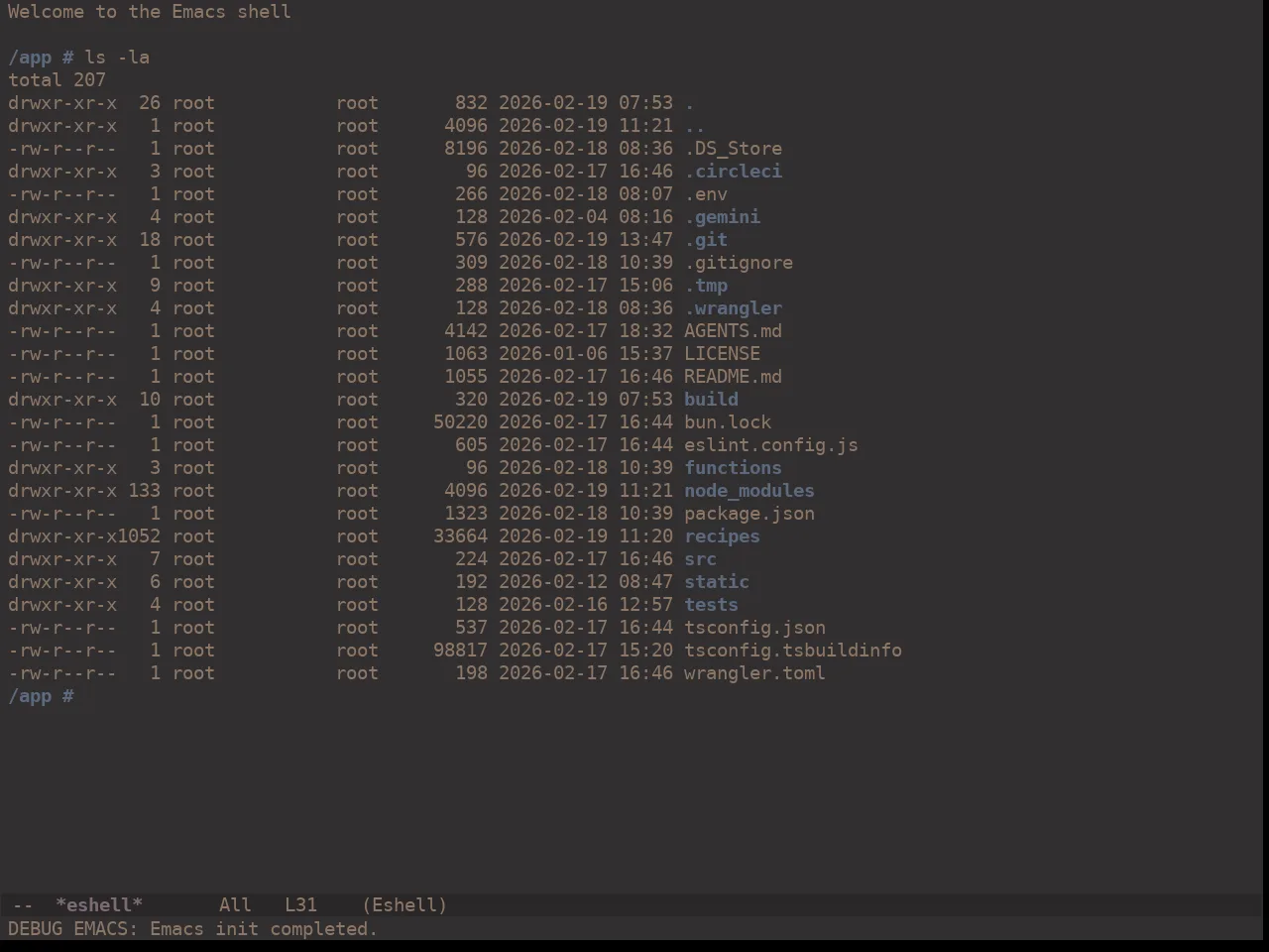 Ewal Dkeg Provrb Theme in eshell