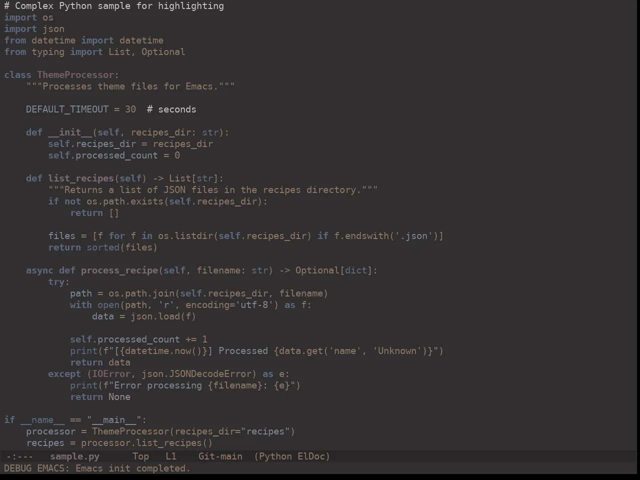 Ewal Dkeg Provrb Theme in python-mode