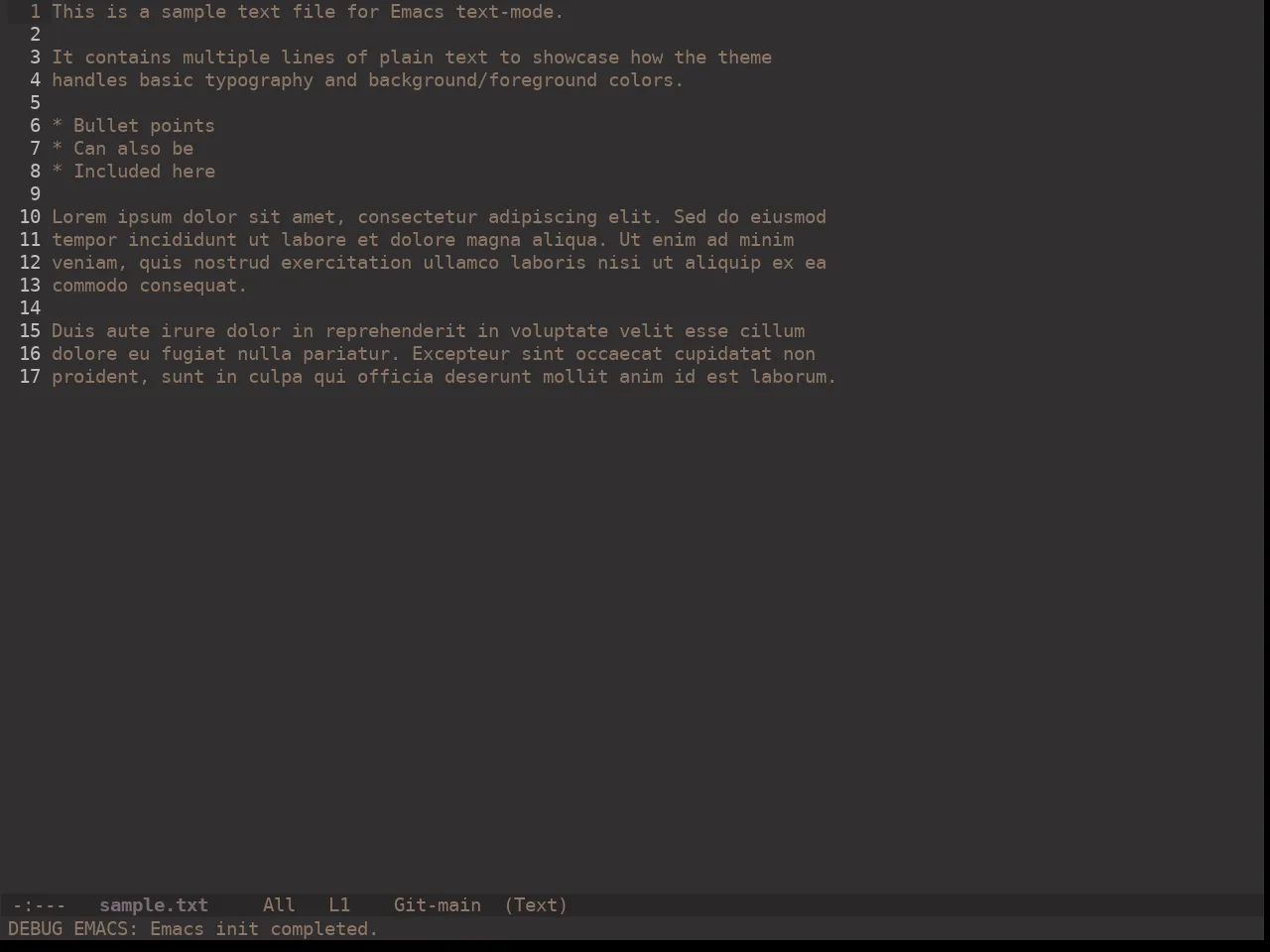 Ewal Dkeg Provrb Theme in text-mode