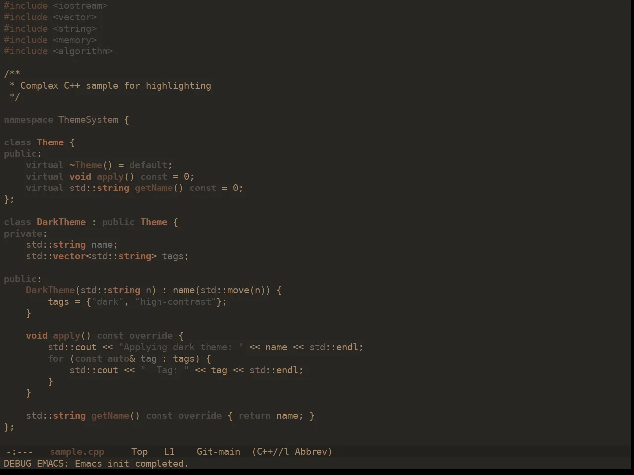 Ewal Dkeg Raild Theme in c++-mode