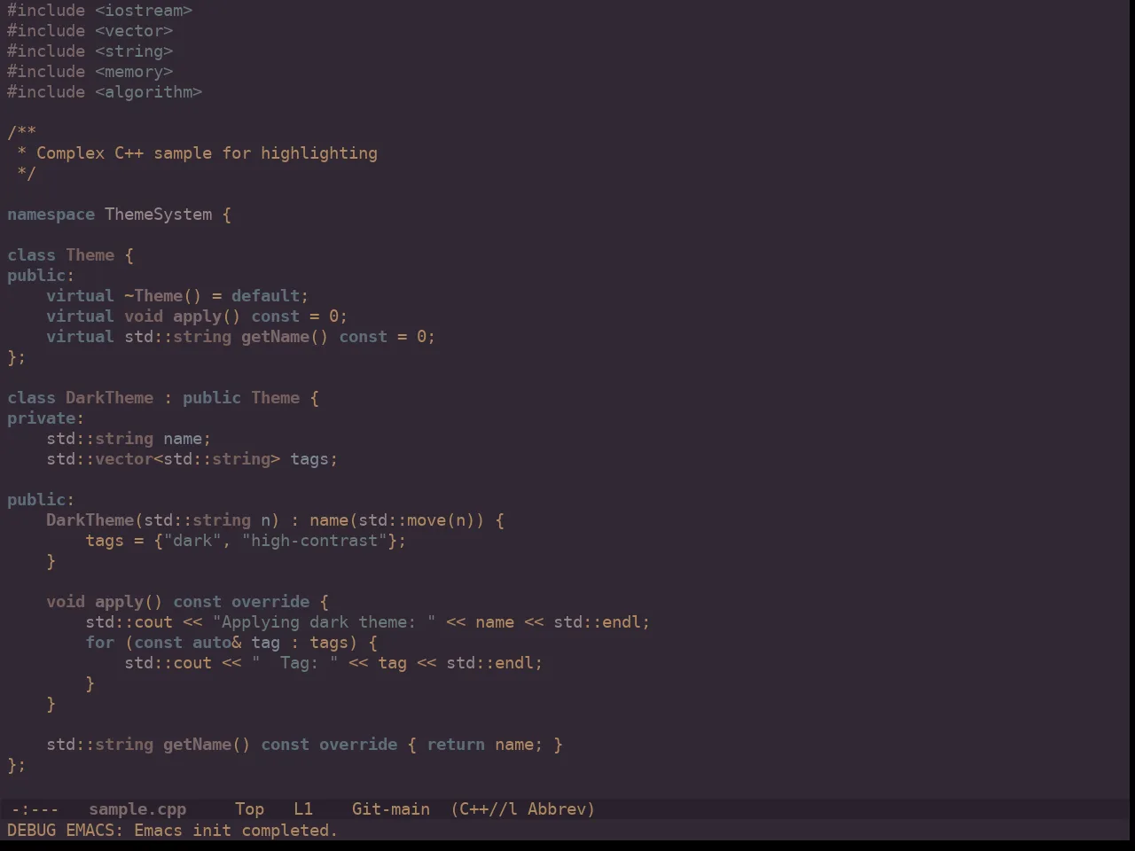 Ewal Dkeg Relax Theme in c++-mode