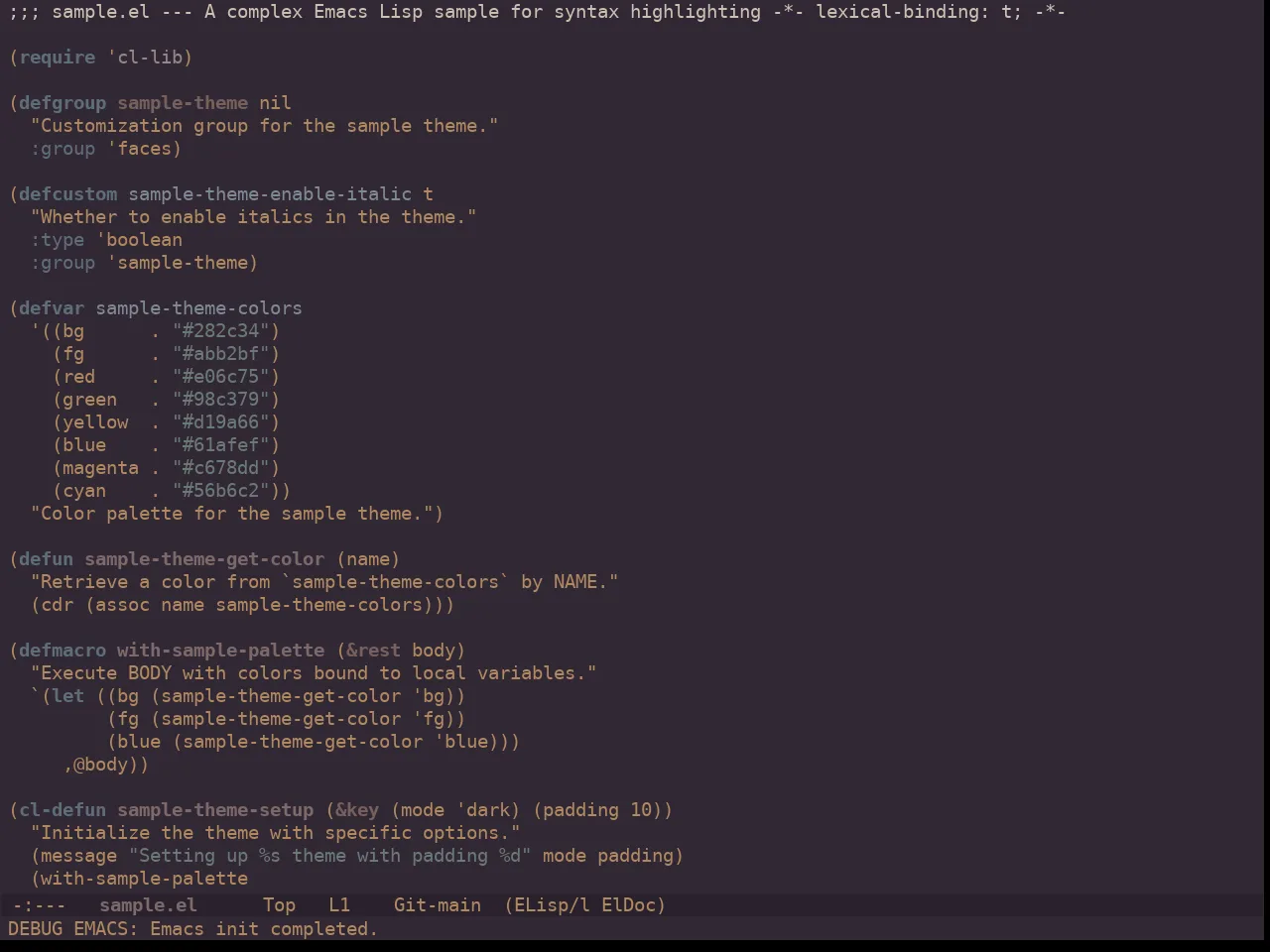 Ewal Dkeg Relax Theme in emacs-lisp-mode