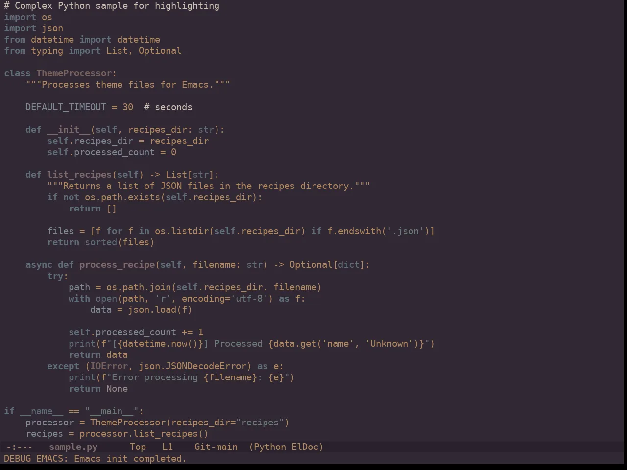 Ewal Dkeg Relax Theme in python-mode