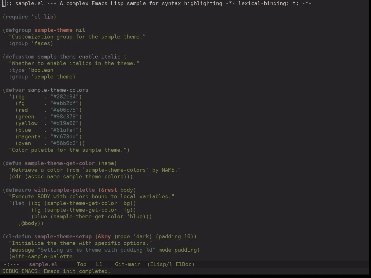 Ewal Dkeg Scag Theme in emacs-lisp-mode