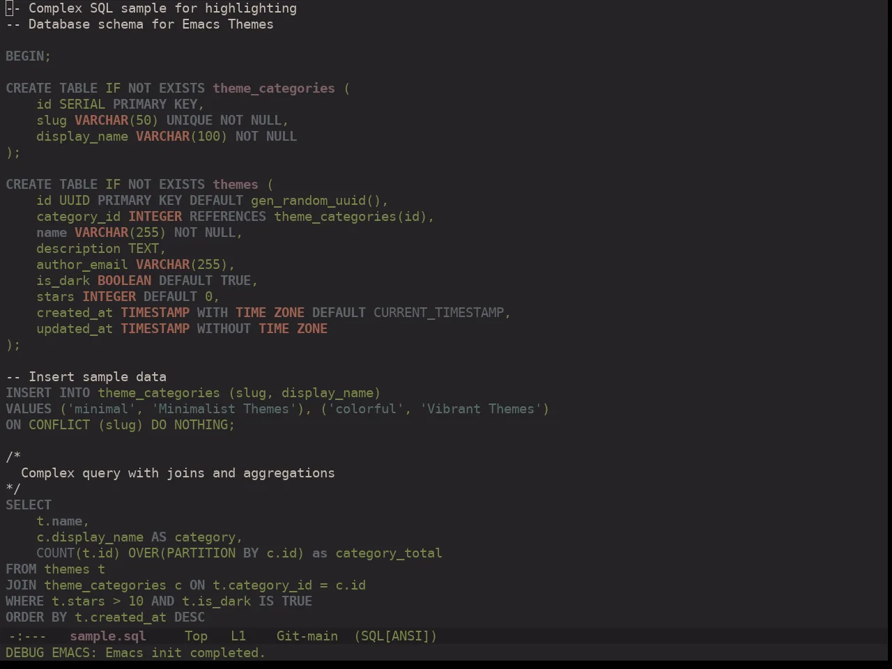 Ewal Dkeg Scag Theme in sql-mode