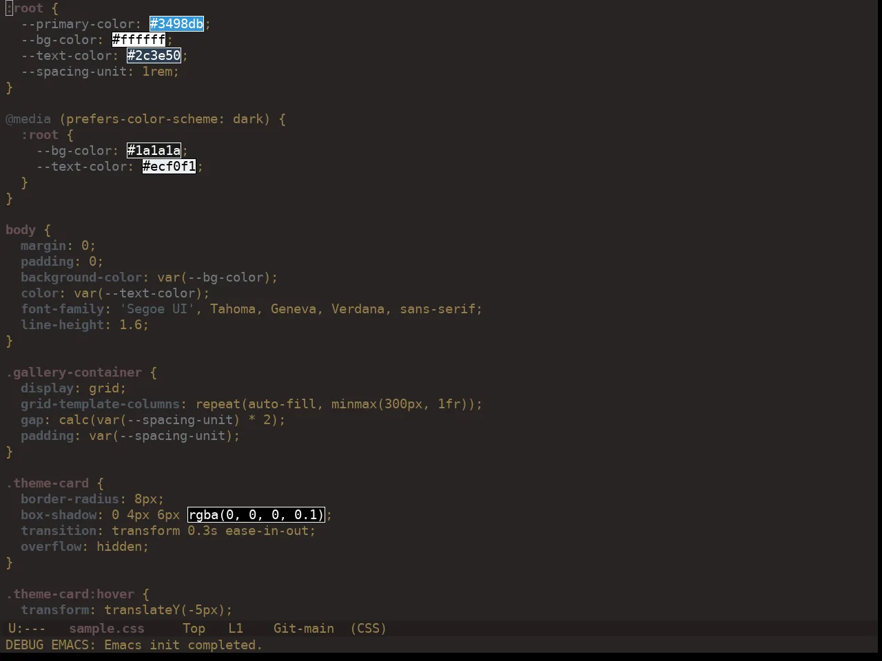 Ewal Dkeg Scape Theme in css-mode