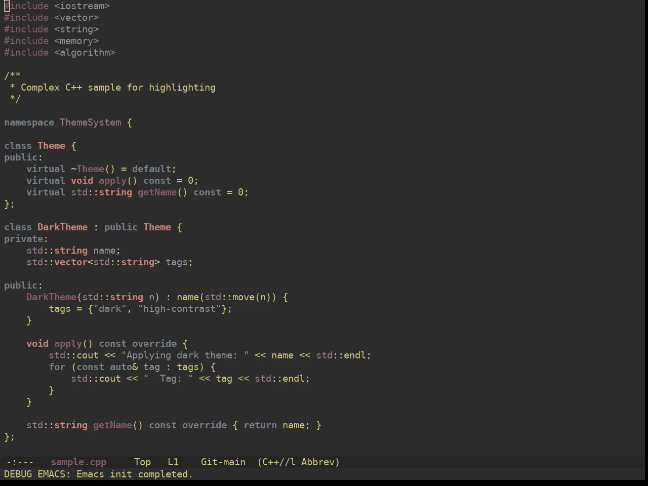 Ewal Dkeg Shade Theme in c++-mode