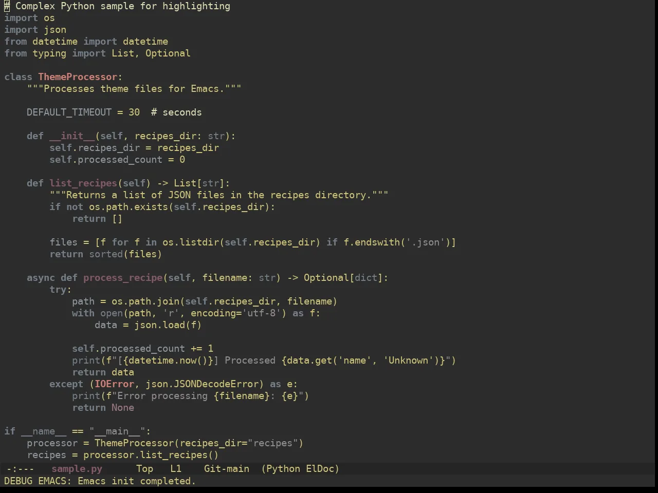 Ewal Dkeg Shade Theme in python-mode