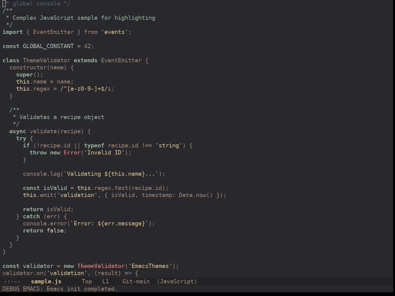 Ewal Dkeg Simplicity Theme in javascript-mode