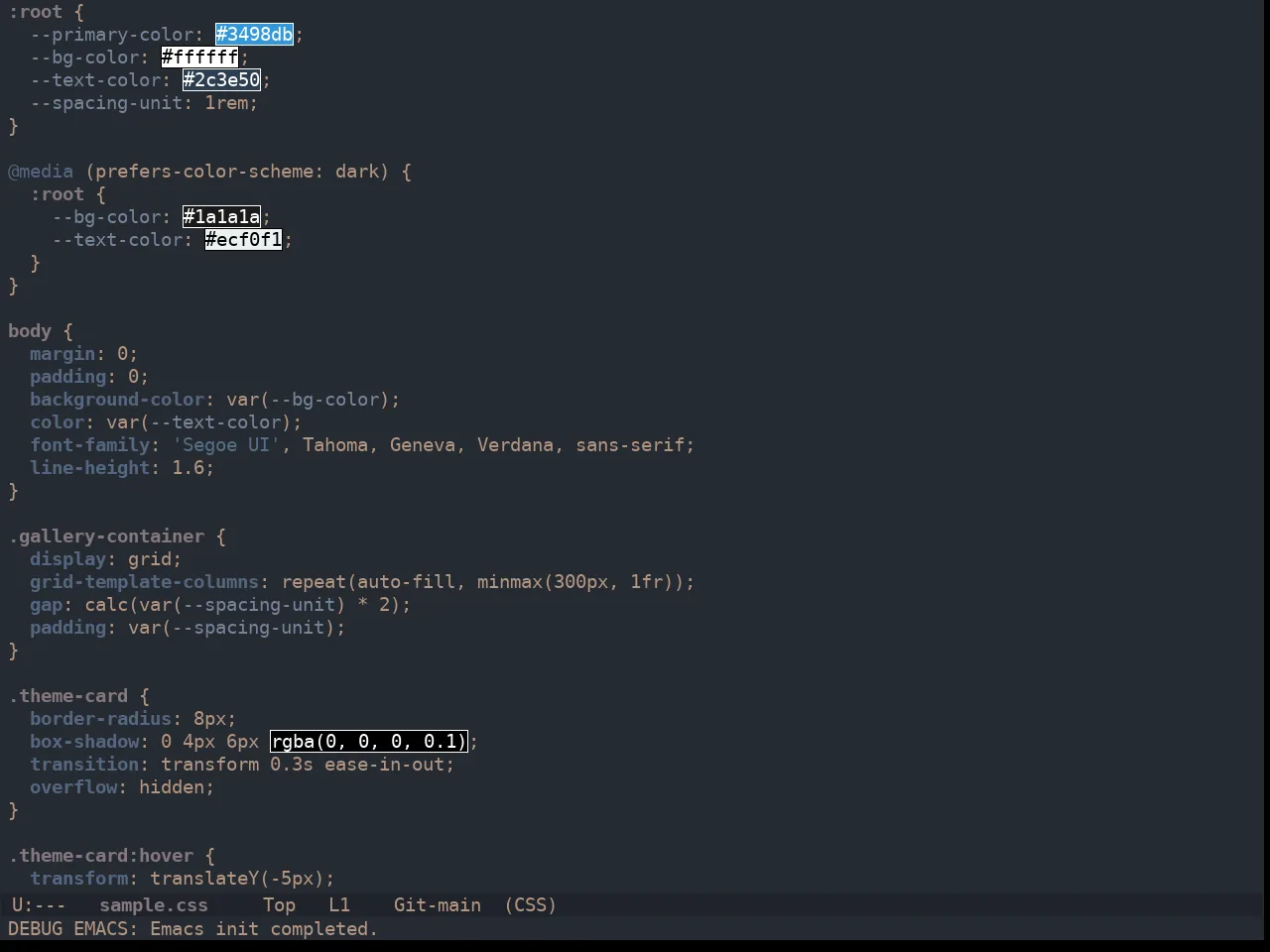 Ewal Dkeg Skigh Theme in css-mode