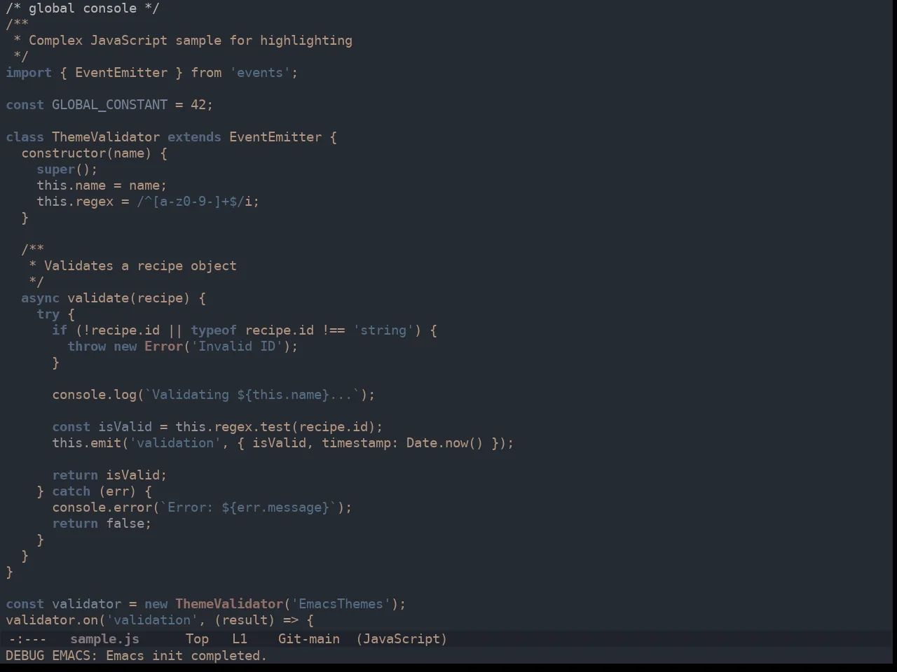 Ewal Dkeg Skigh Theme in javascript-mode