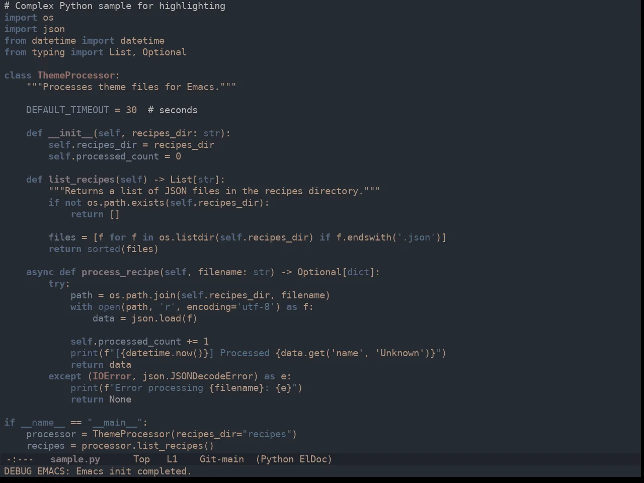Ewal Dkeg Skigh Theme in python-mode