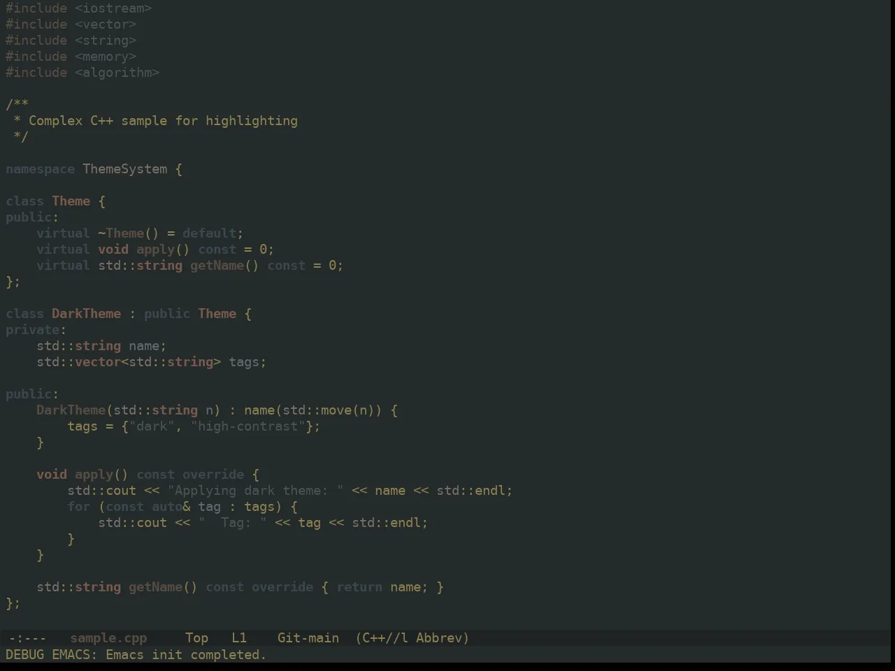 Ewal Dkeg Slate Theme in c++-mode