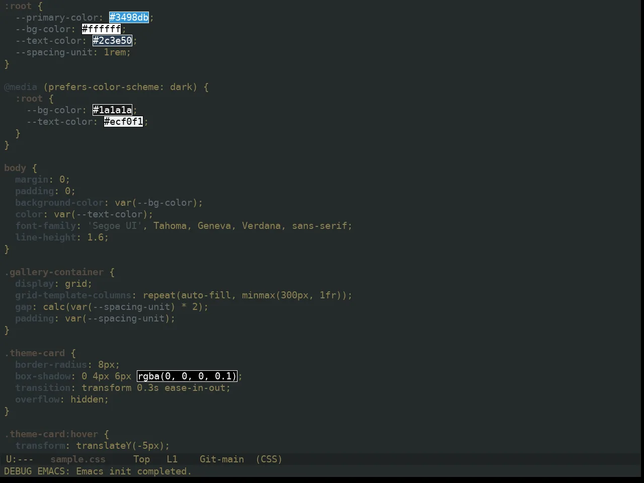 Ewal Dkeg Slate Theme in css-mode