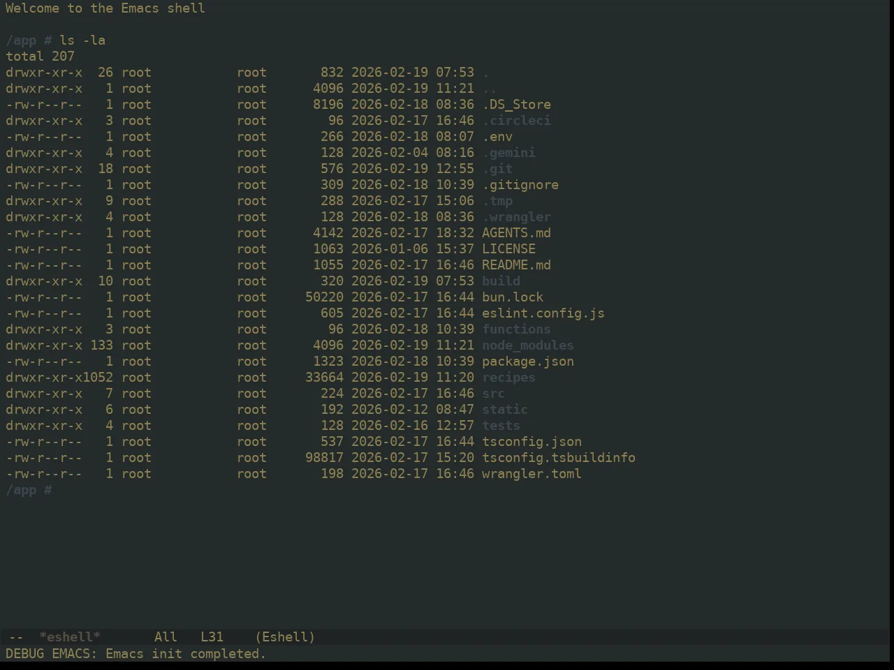 Ewal Dkeg Slate Theme in eshell