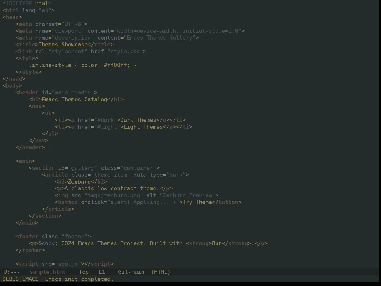 Ewal Dkeg Slate Theme in html-mode