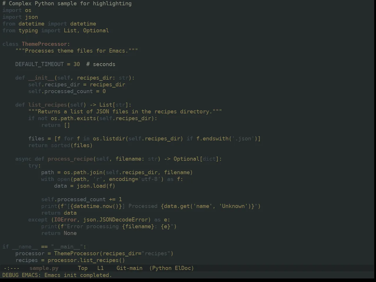 Ewal Dkeg Slate Theme in python-mode