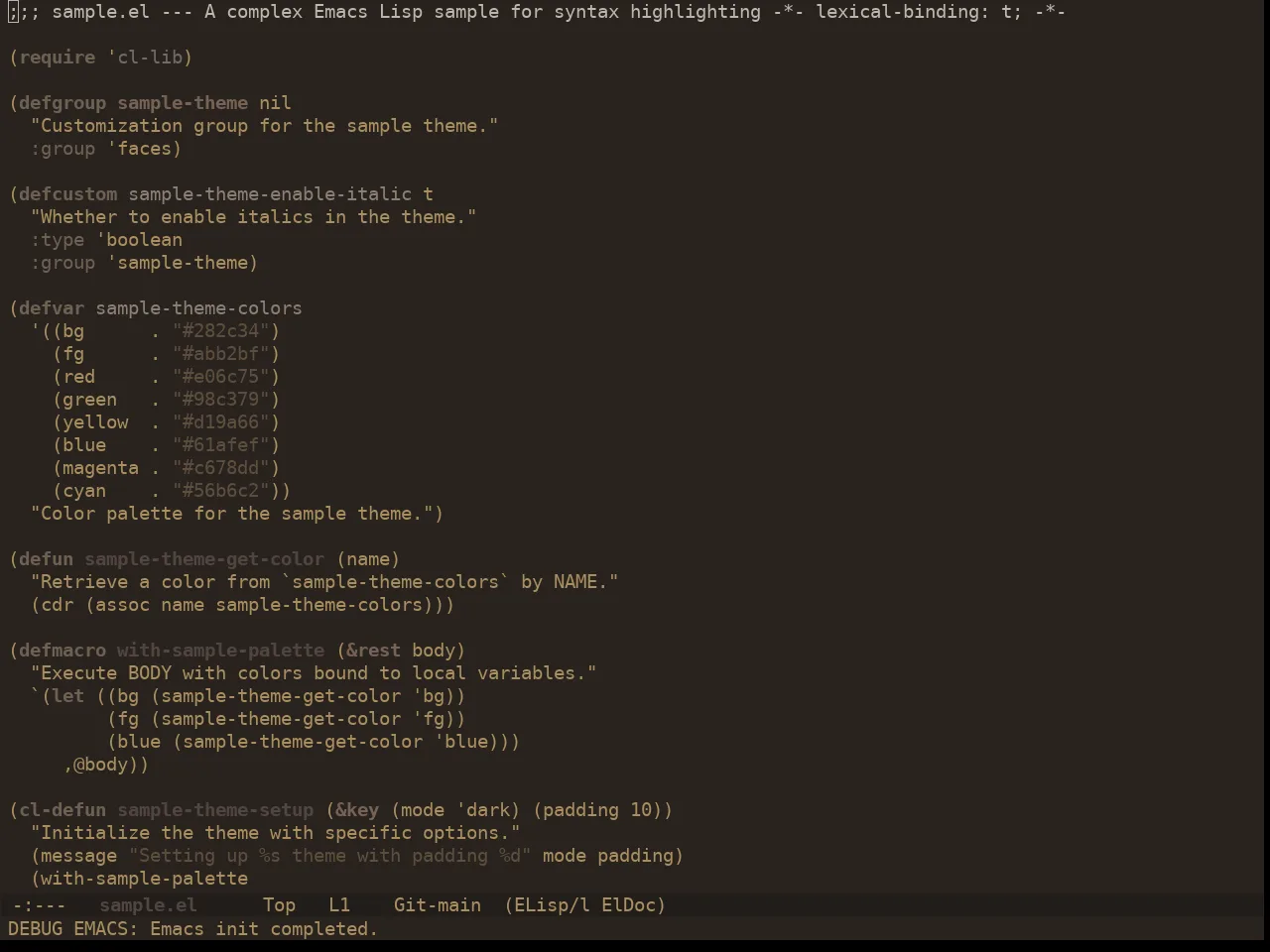 Ewal Dkeg Soundwave Theme in emacs-lisp-mode