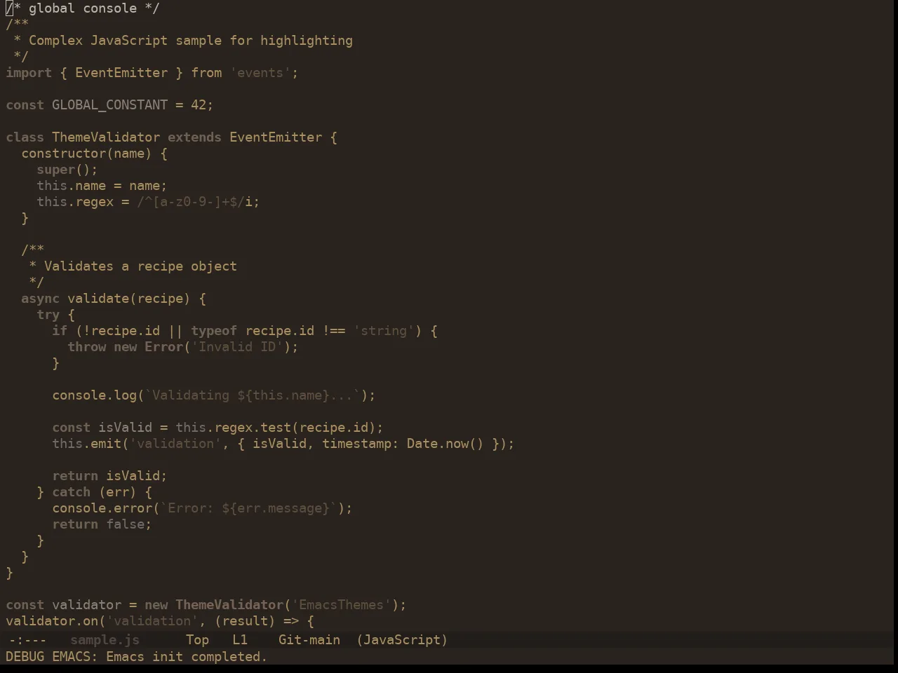 Ewal Dkeg Soundwave Theme in javascript-mode