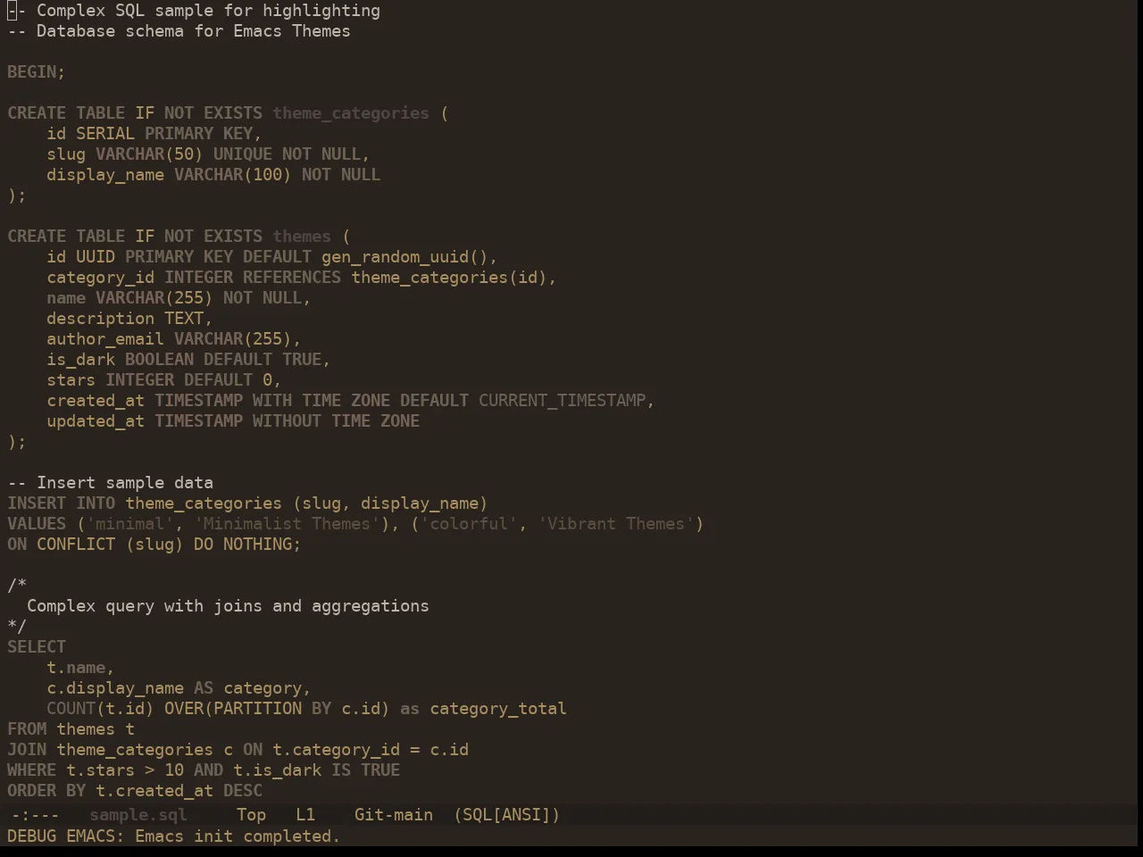 Ewal Dkeg Soundwave Theme in sql-mode