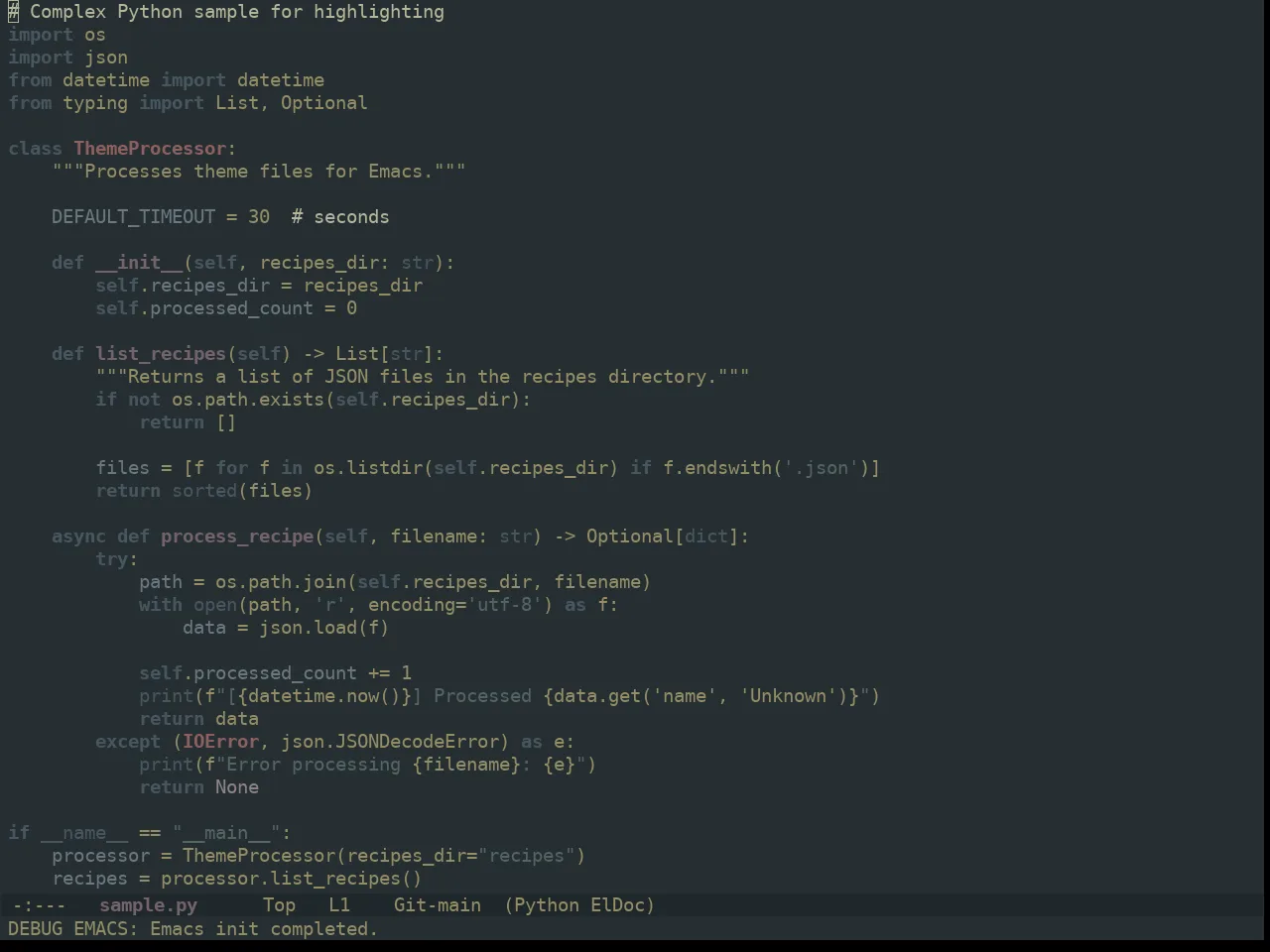Ewal Dkeg Spire Theme in python-mode