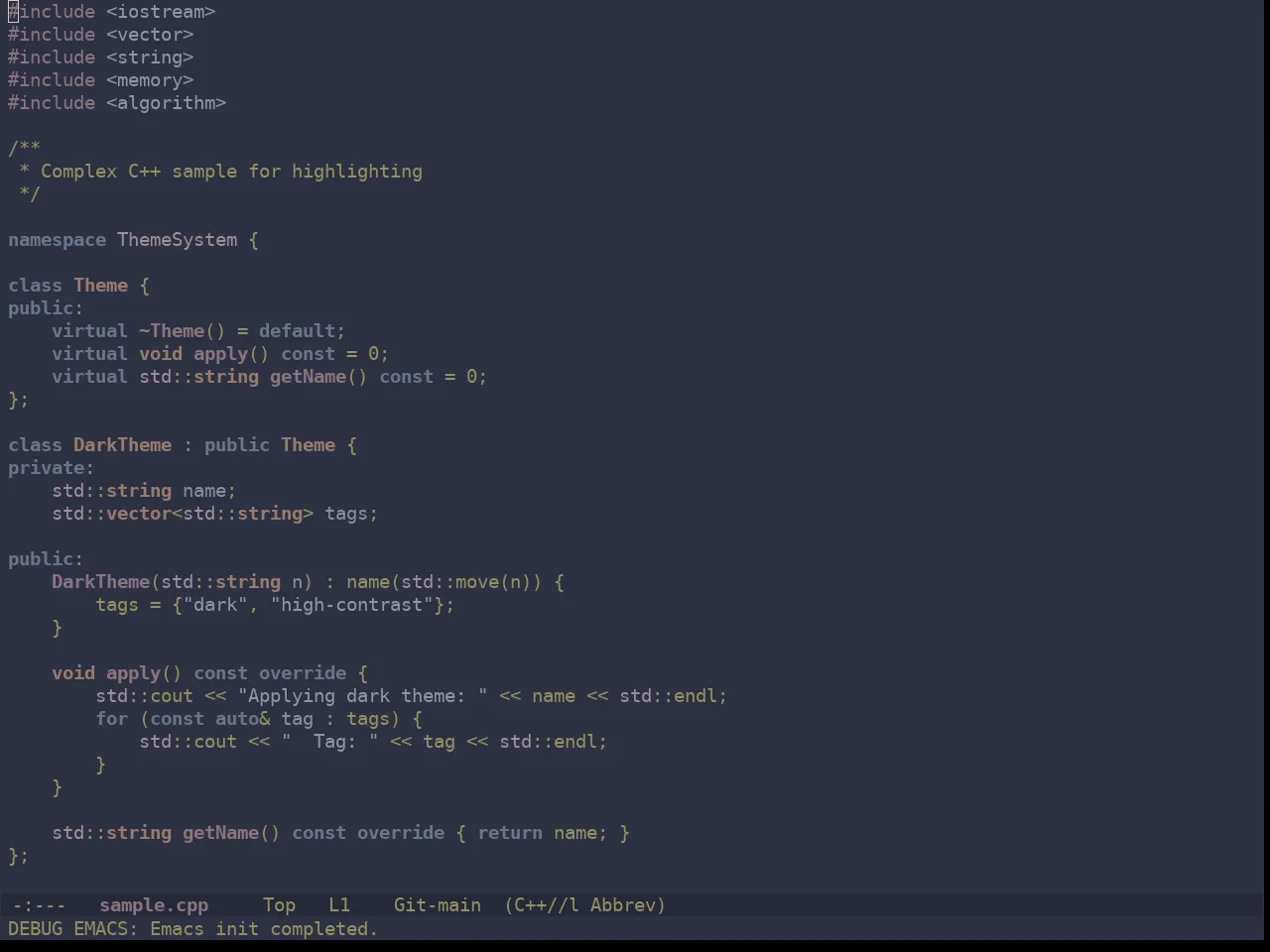 Ewal Dkeg Sprout Theme in c++-mode