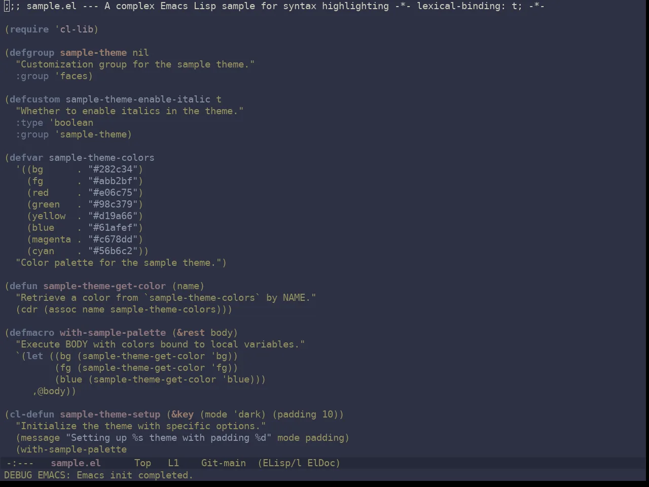 Ewal Dkeg Sprout Theme in emacs-lisp-mode