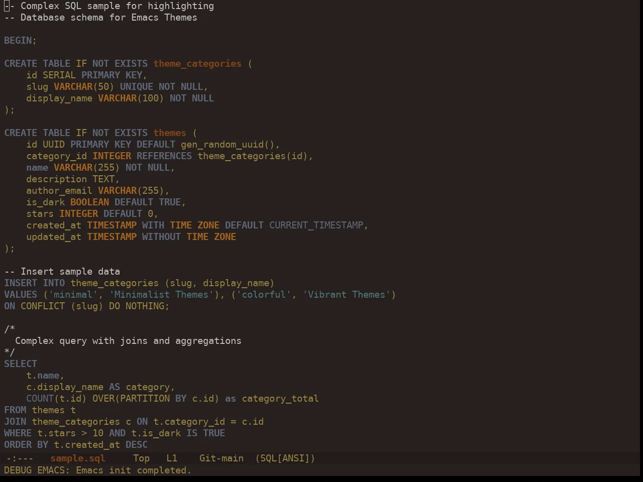 Ewal Dkeg Squares Theme in sql-mode