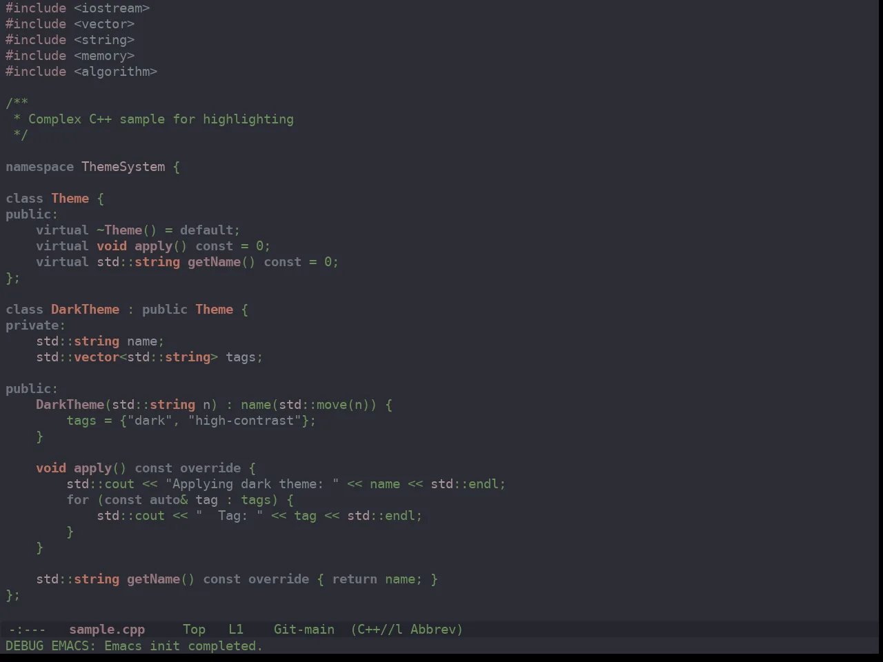 Ewal Dkeg Subtle Theme in c++-mode