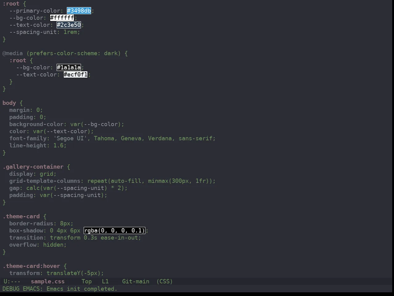 Ewal Dkeg Subtle Theme in css-mode