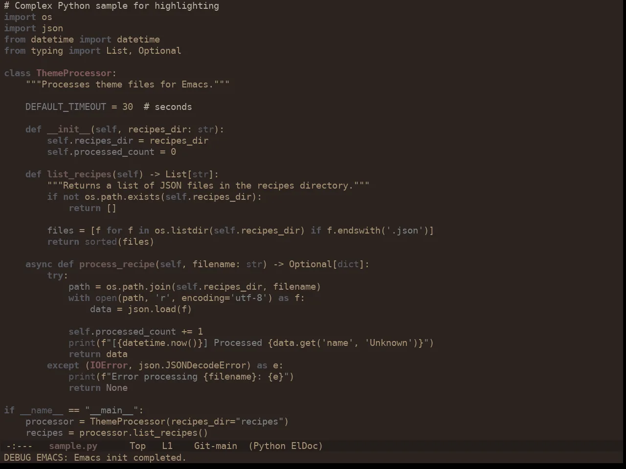 Ewal Dkeg Sundr Theme in python-mode