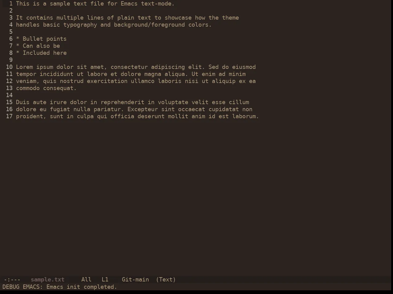 Ewal Dkeg Sundr Theme in text-mode