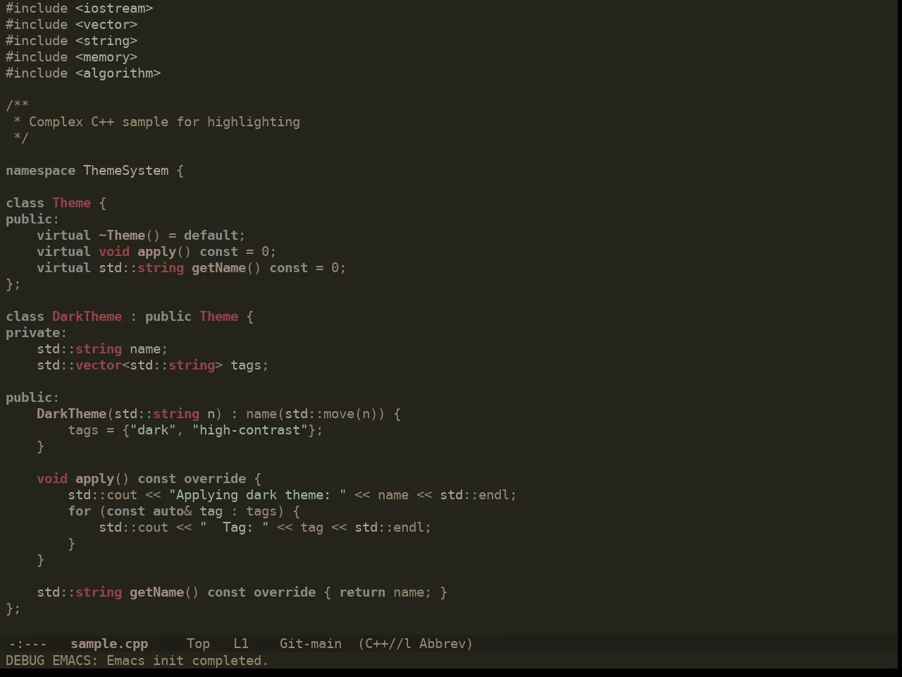 Ewal Dkeg Tealights Theme in c++-mode