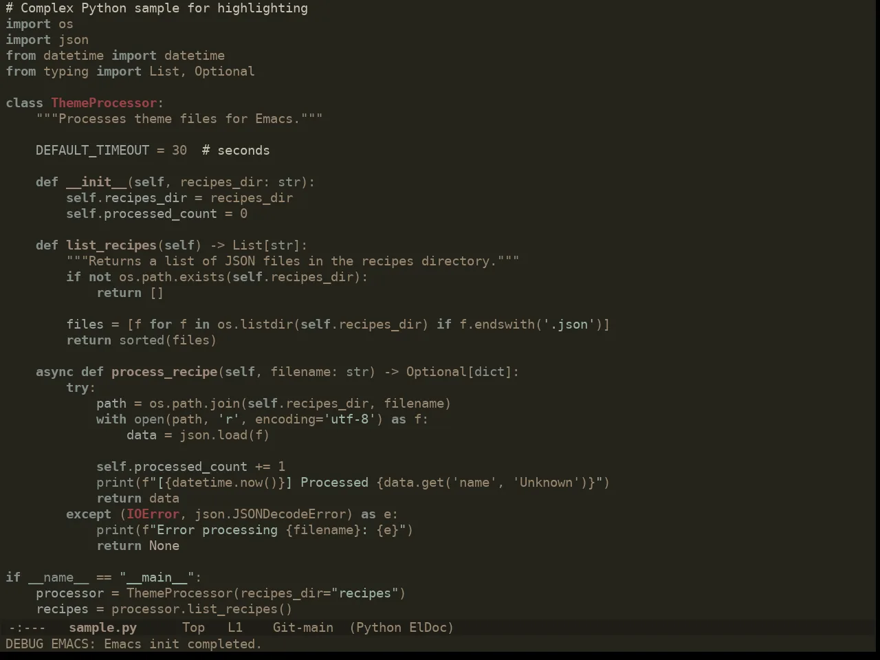 Ewal Dkeg Tealights Theme in python-mode