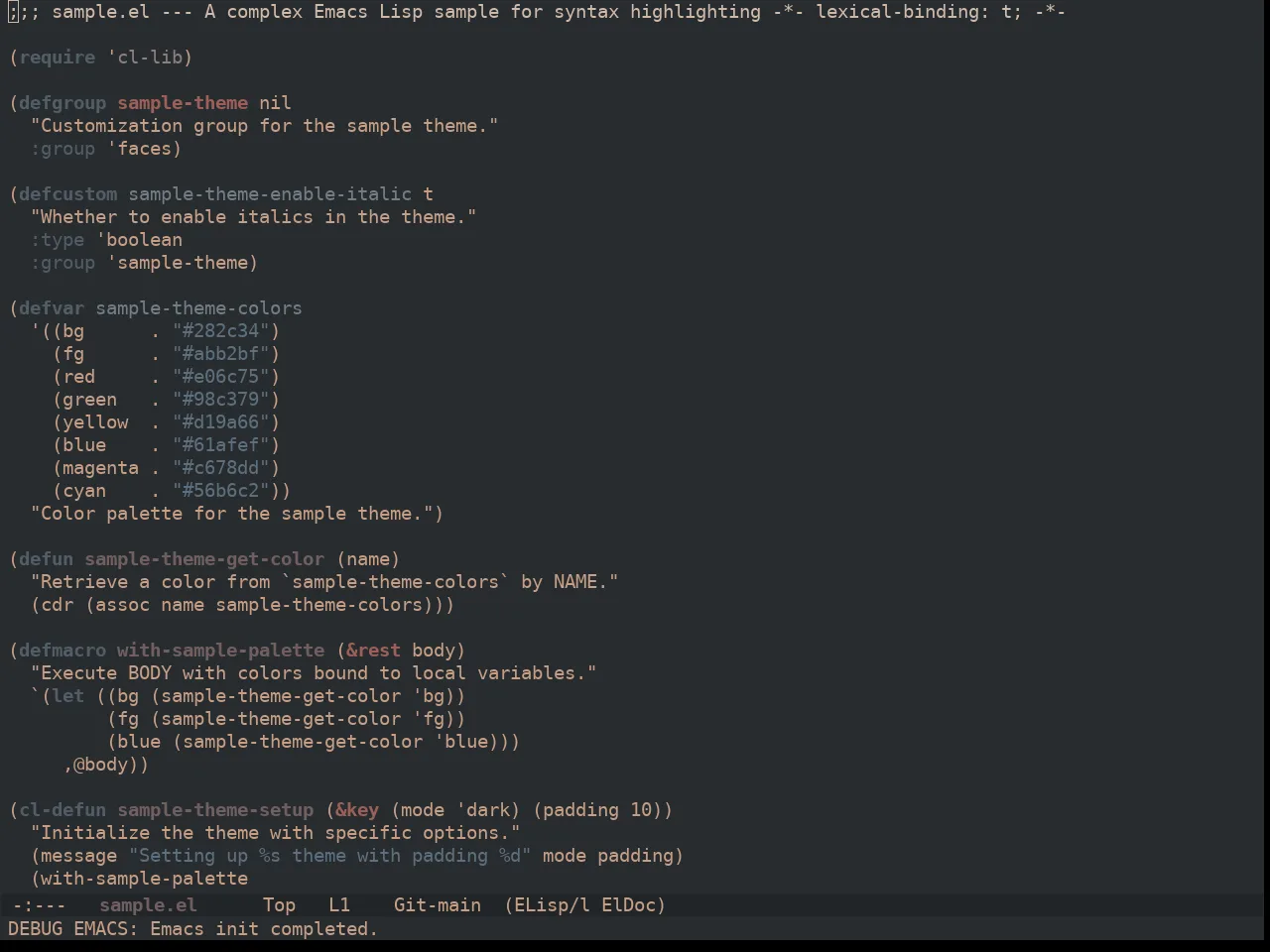 Ewal Dkeg Traffic Theme in emacs-lisp-mode
