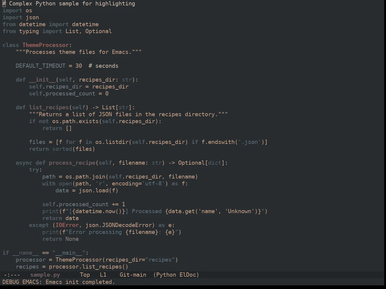Ewal Dkeg Traffic Theme in python-mode
