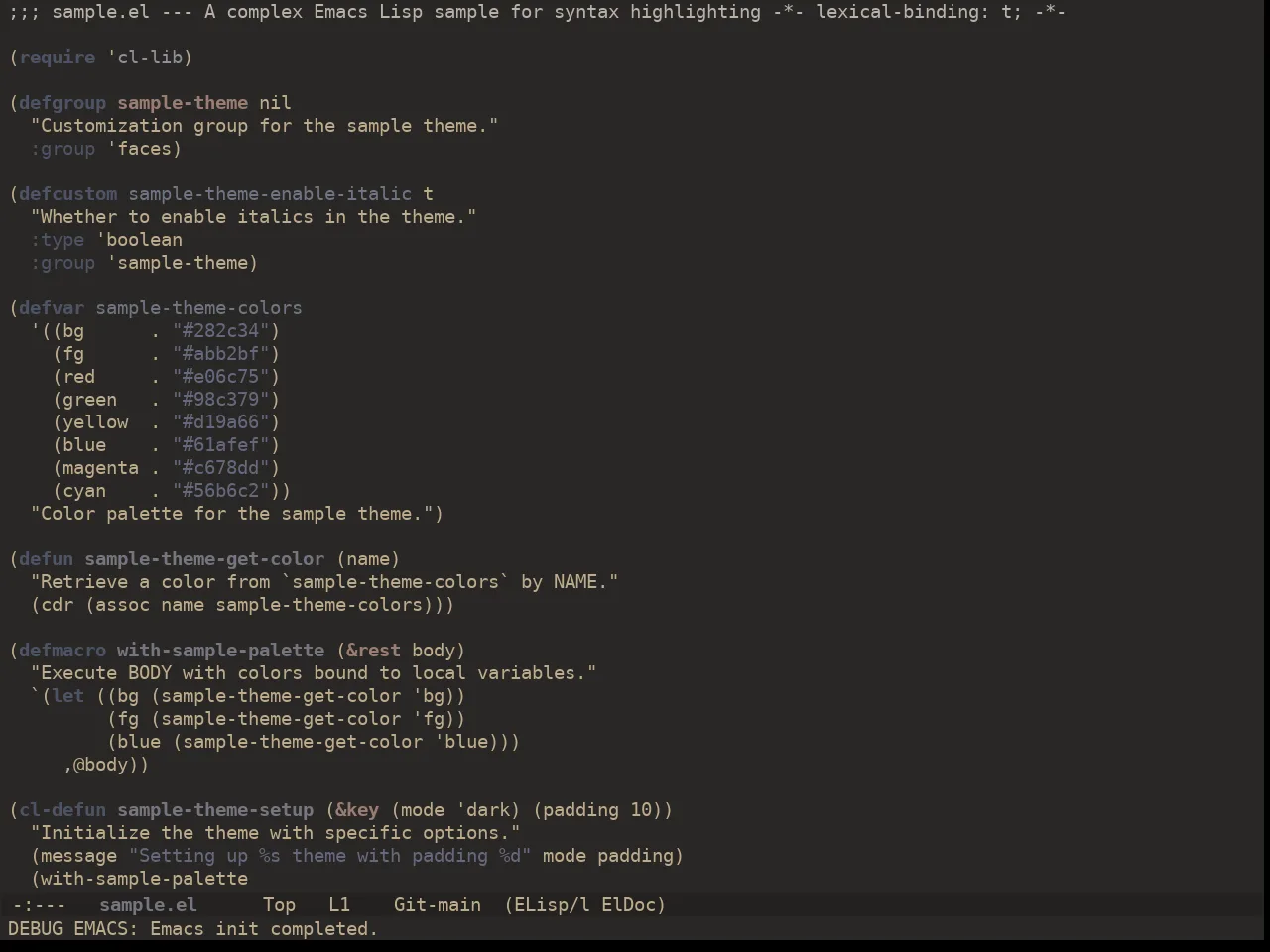 Ewal Dkeg Transposet Theme in emacs-lisp-mode