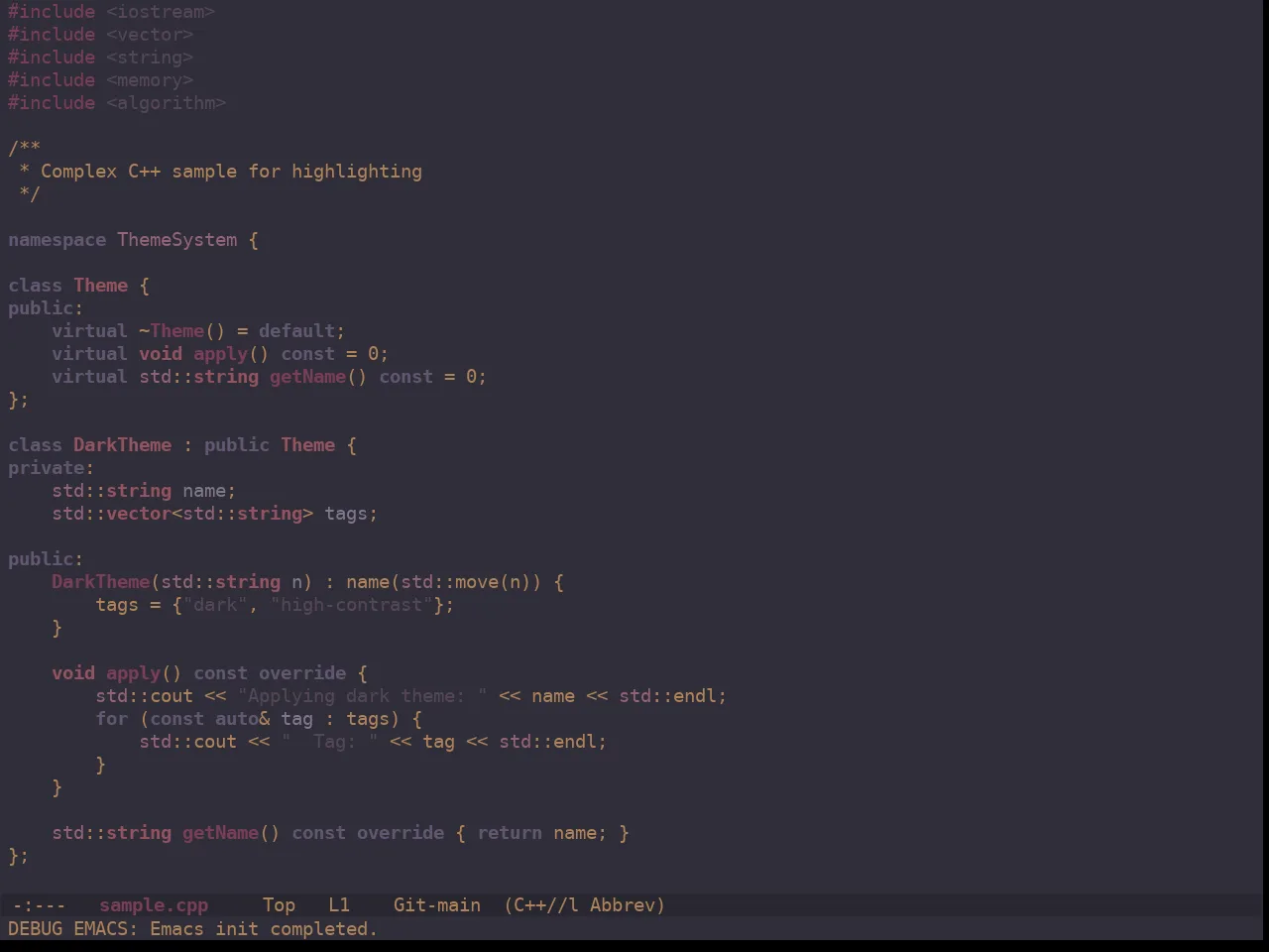 Ewal Dkeg Urban Theme in c++-mode
