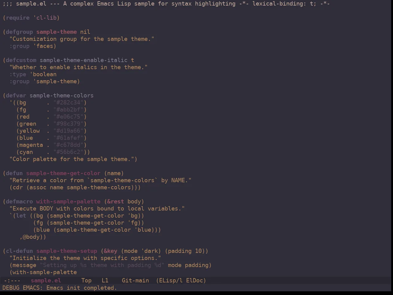 Ewal Dkeg Urban Theme in emacs-lisp-mode